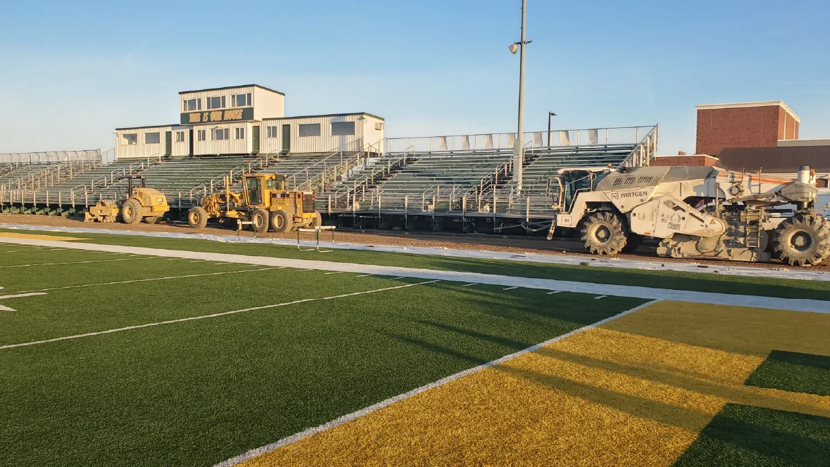 football field with b&c blacktop
